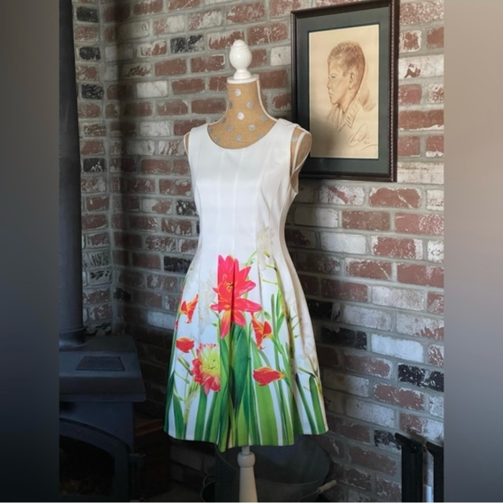 Calvin Klein White Floral Dress